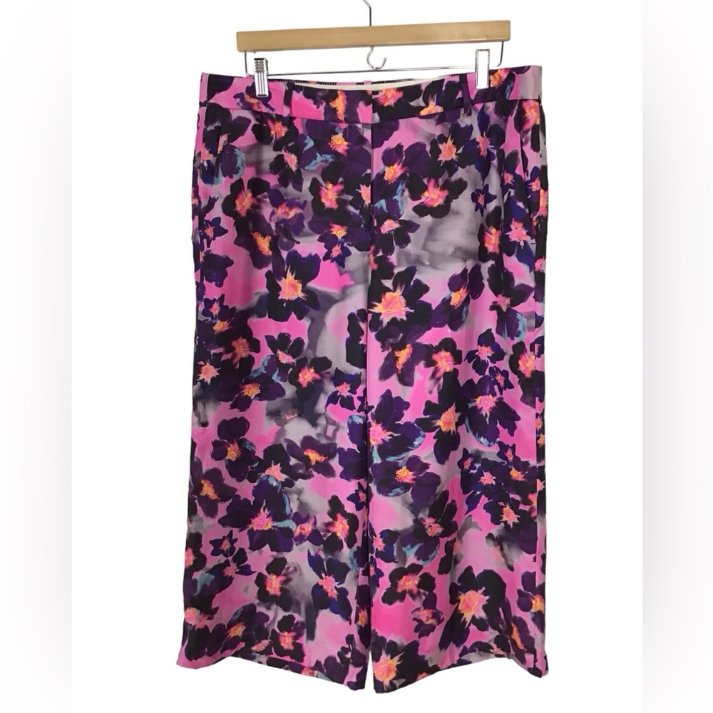 J. Crew Floral Wide Leg Pants - Pink and Purple